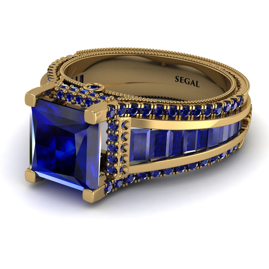 Princess Geometric Sapphire Engagement Ring - Marilyn No. 73