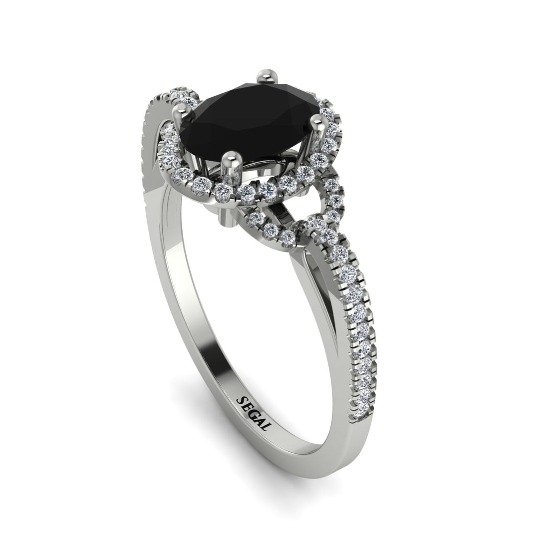 Timeless Beauty Oval Black Diamond Engagement Ring - Judy No. 9