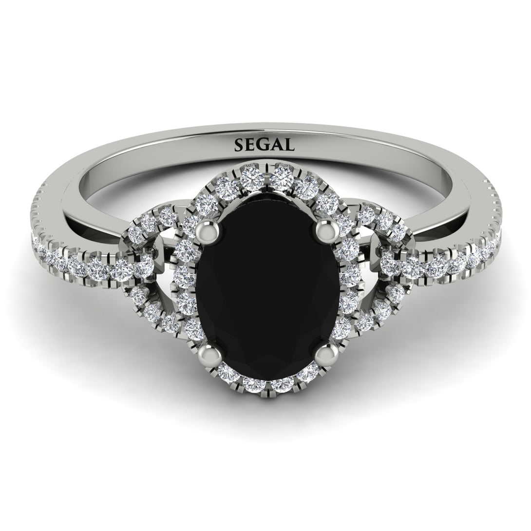 Timeless Beauty Oval Black Diamond Engagement Ring - Judy No. 9