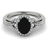Timeless Beauty Oval Black Diamond Engagement Ring - Judy No. 9