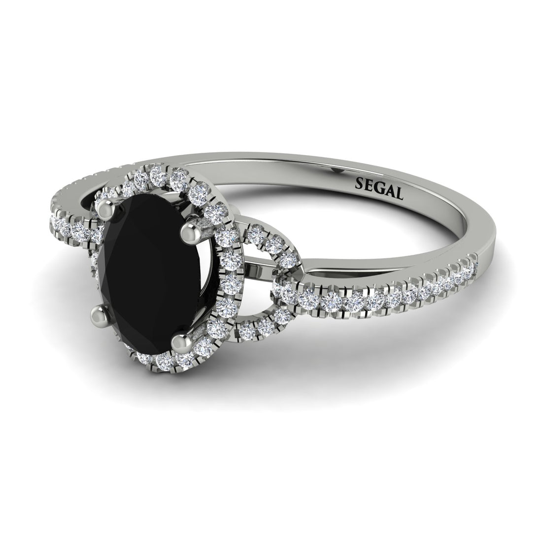 Timeless Beauty Oval Black Diamond Engagement Ring - Judy No. 9