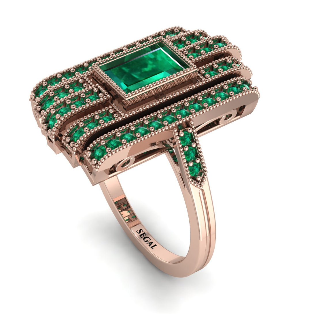 Unmatched Style Gold Baguette Emerald Ring - Jean No. 20