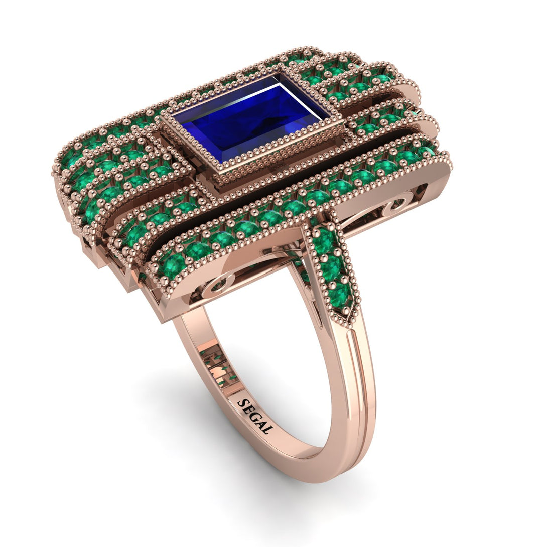 Unmatched Style Gold Baguette Sapphire Ring - Jean No. 29