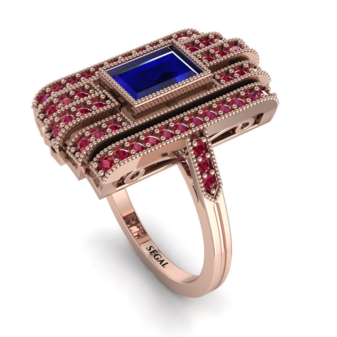 Unmatched Style Gold Baguette Sapphire Ring - Jean No. 59