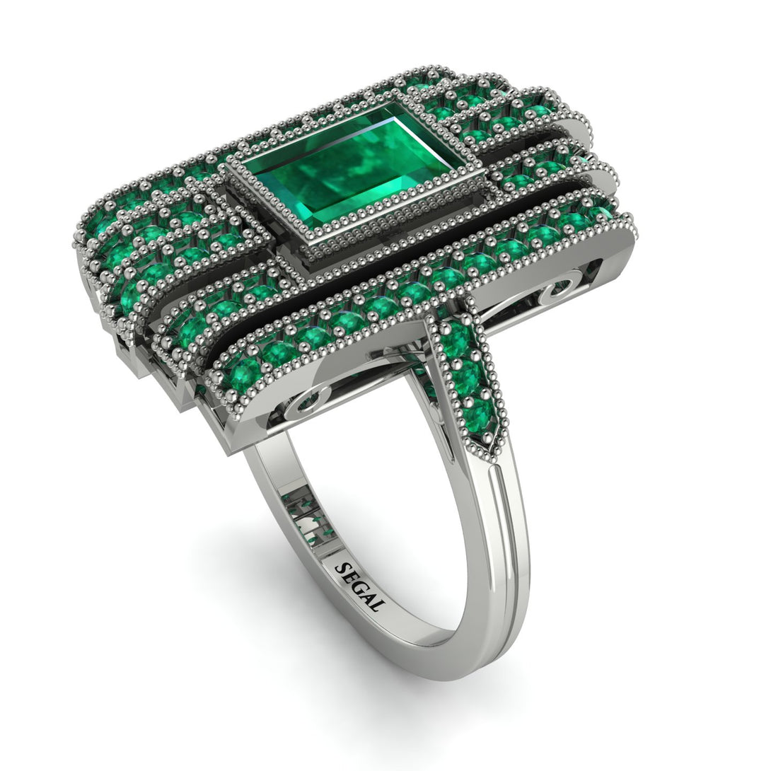Unmatched Style Gold Baguette Emerald Ring - Jean No. 21