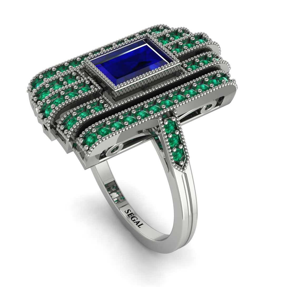 Unmatched Style Gold Baguette Sapphire Ring - Jean No. 30