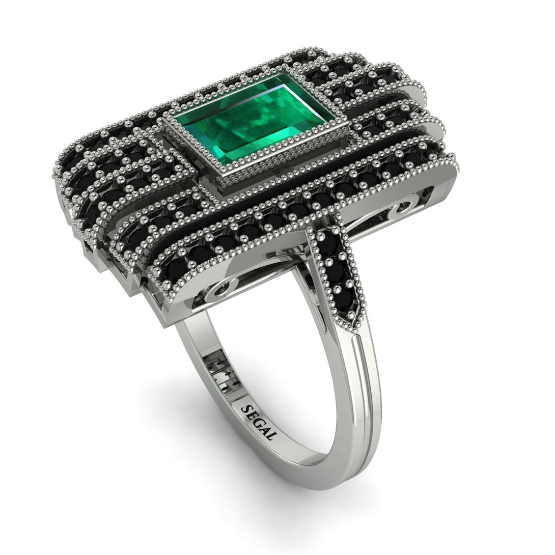 Unmatched Style Gold Baguette Emerald Ring - Jean No. 36