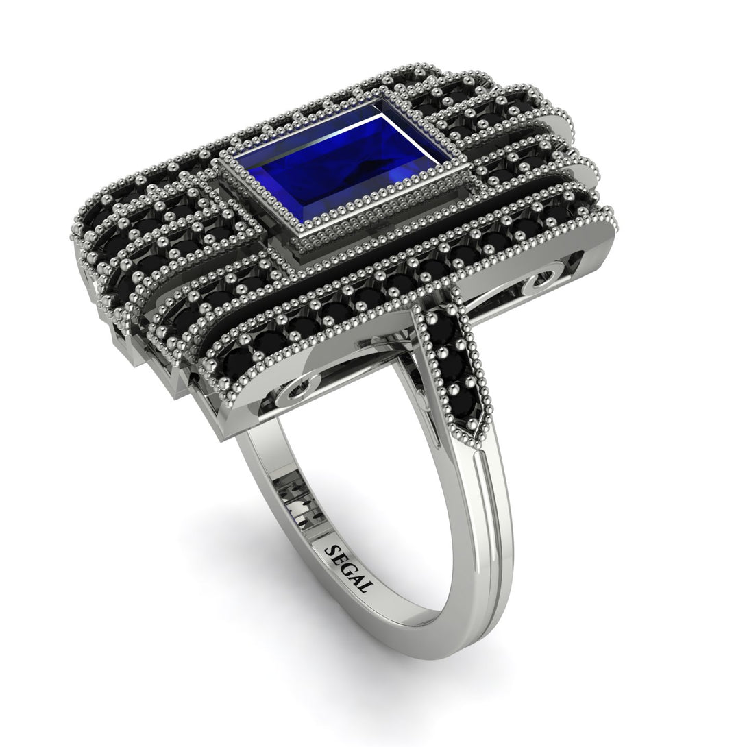 Unmatched Style Gold Baguette Sapphire Ring - Jean No. 45