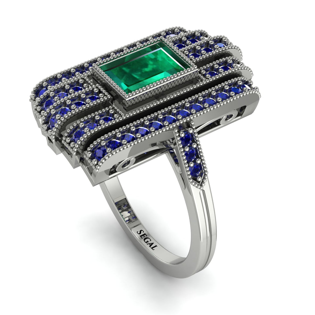 Unmatched Style Gold Baguette Emerald Ring - Jean No. 66