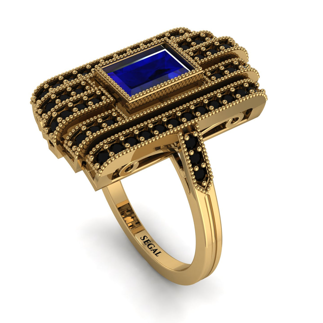 Unmatched Style Gold Baguette Sapphire Ring - Jean No. 43