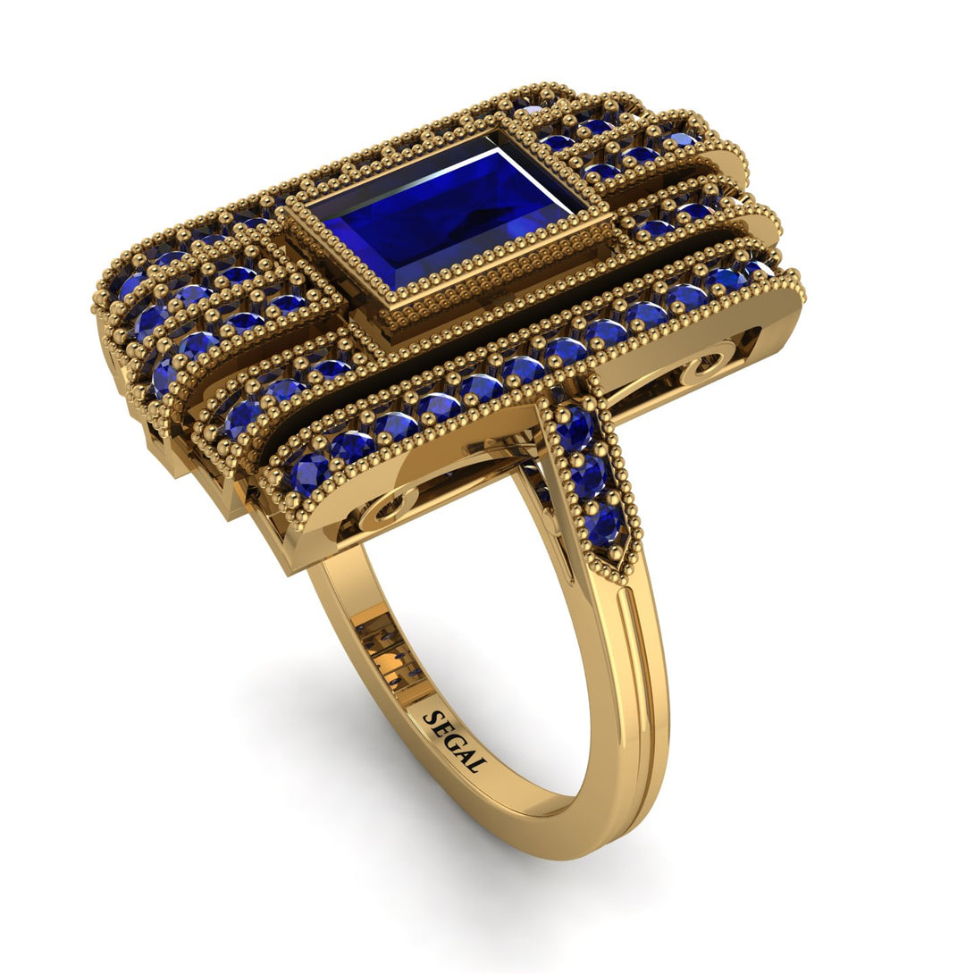 Unmatched Style Gold Baguette Sapphire Ring - Jean No. 73