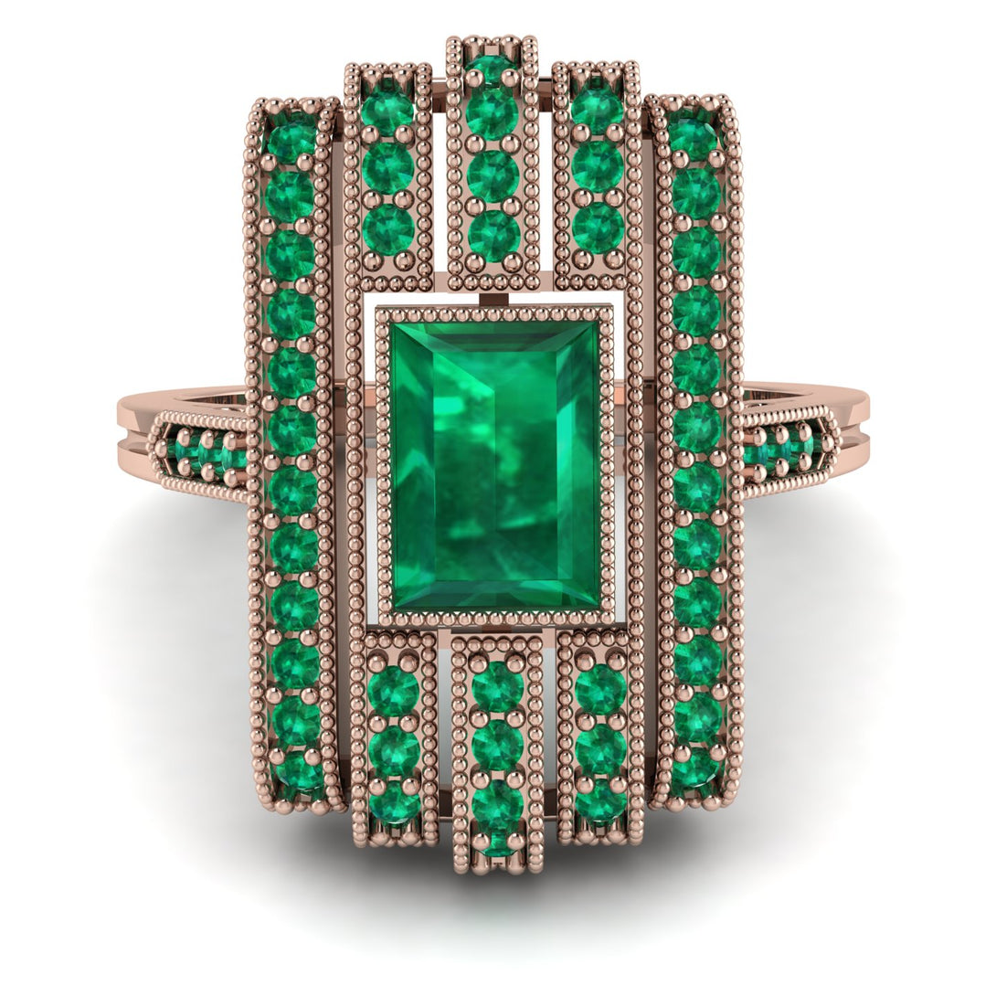 Unmatched Style Gold Baguette Emerald Ring - Jean No. 20
