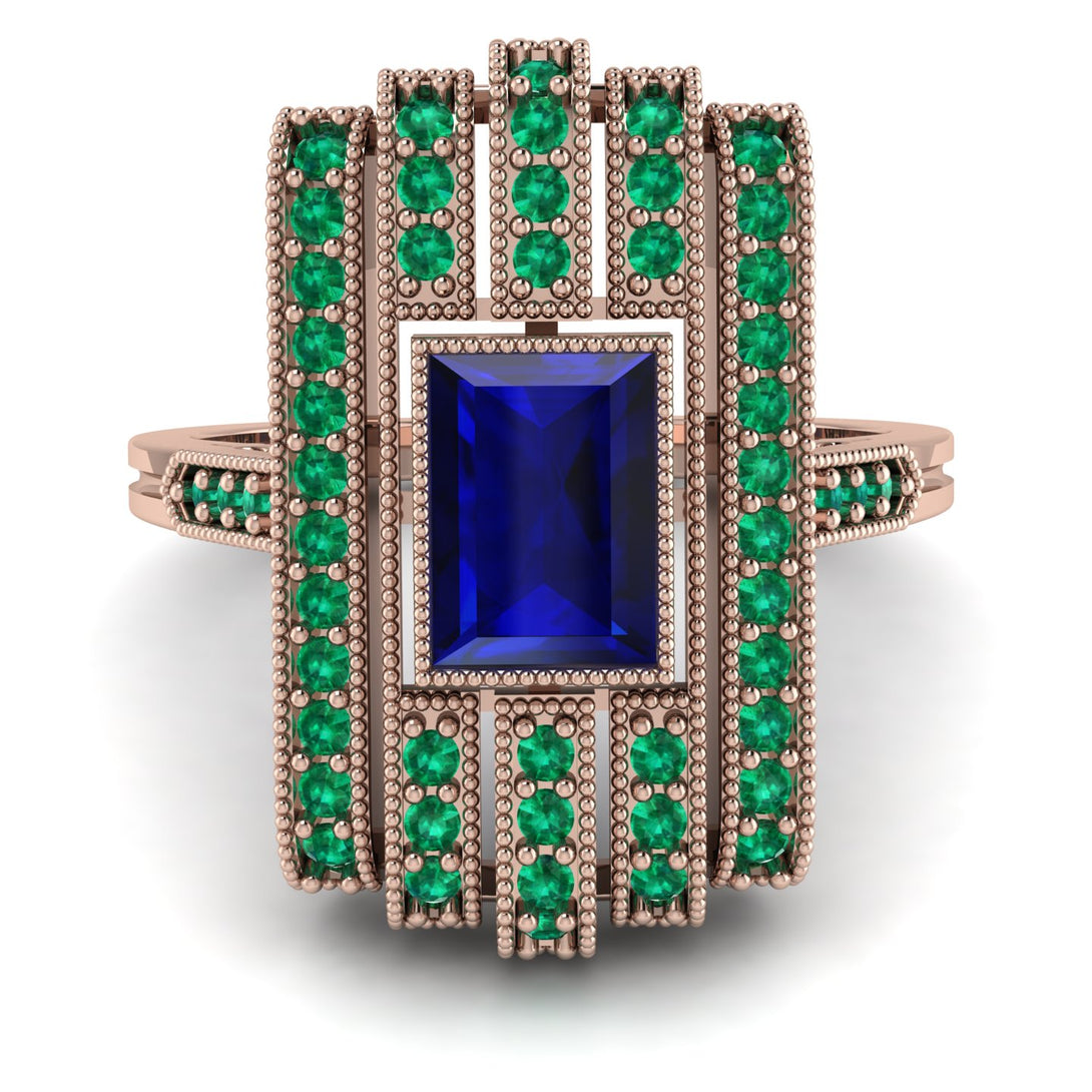 Unmatched Style Gold Baguette Sapphire Ring - Jean No. 29