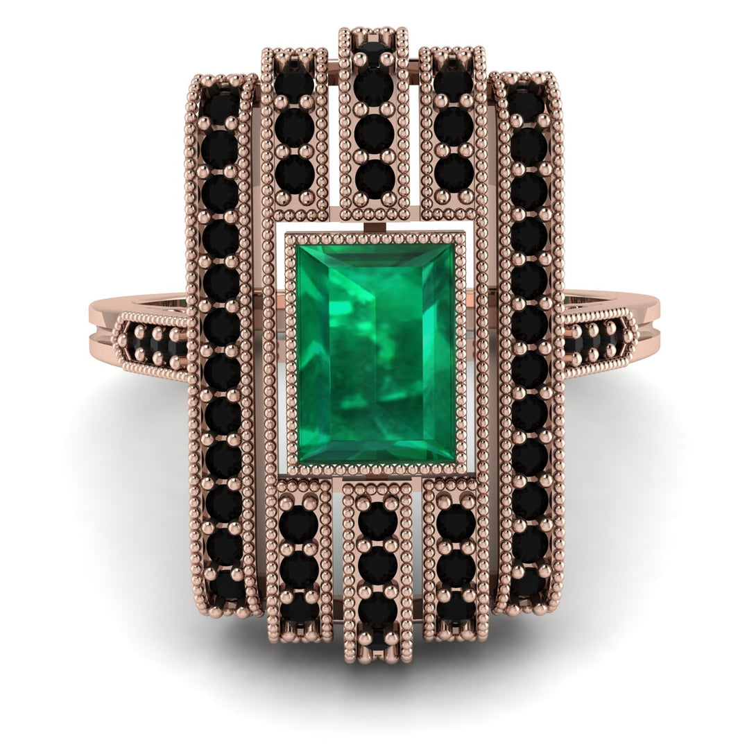 Unmatched Style Gold Baguette Emerald Ring - Jean No. 35