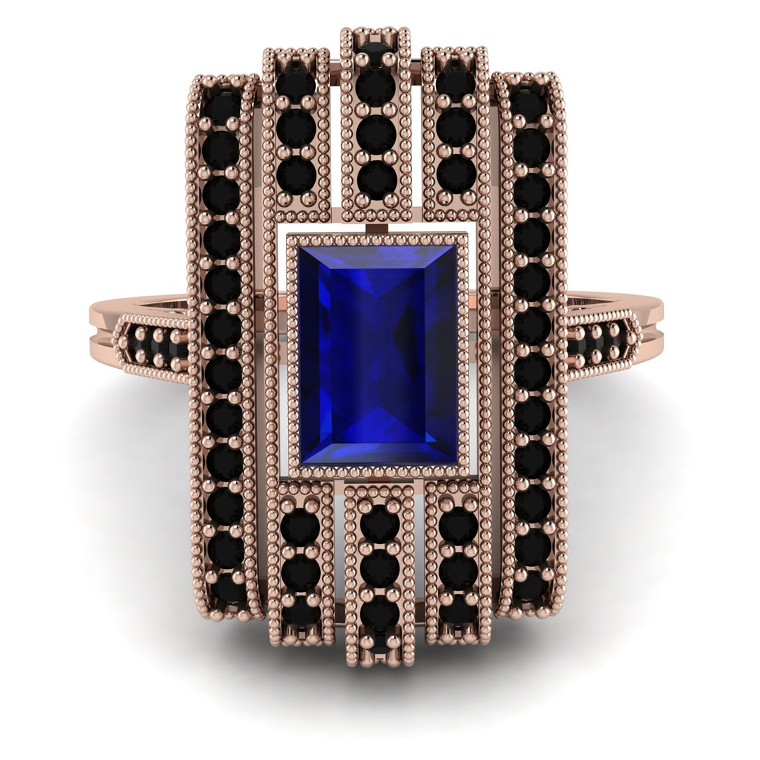 Unmatched Style Gold Baguette Sapphire Ring - Jean No. 44