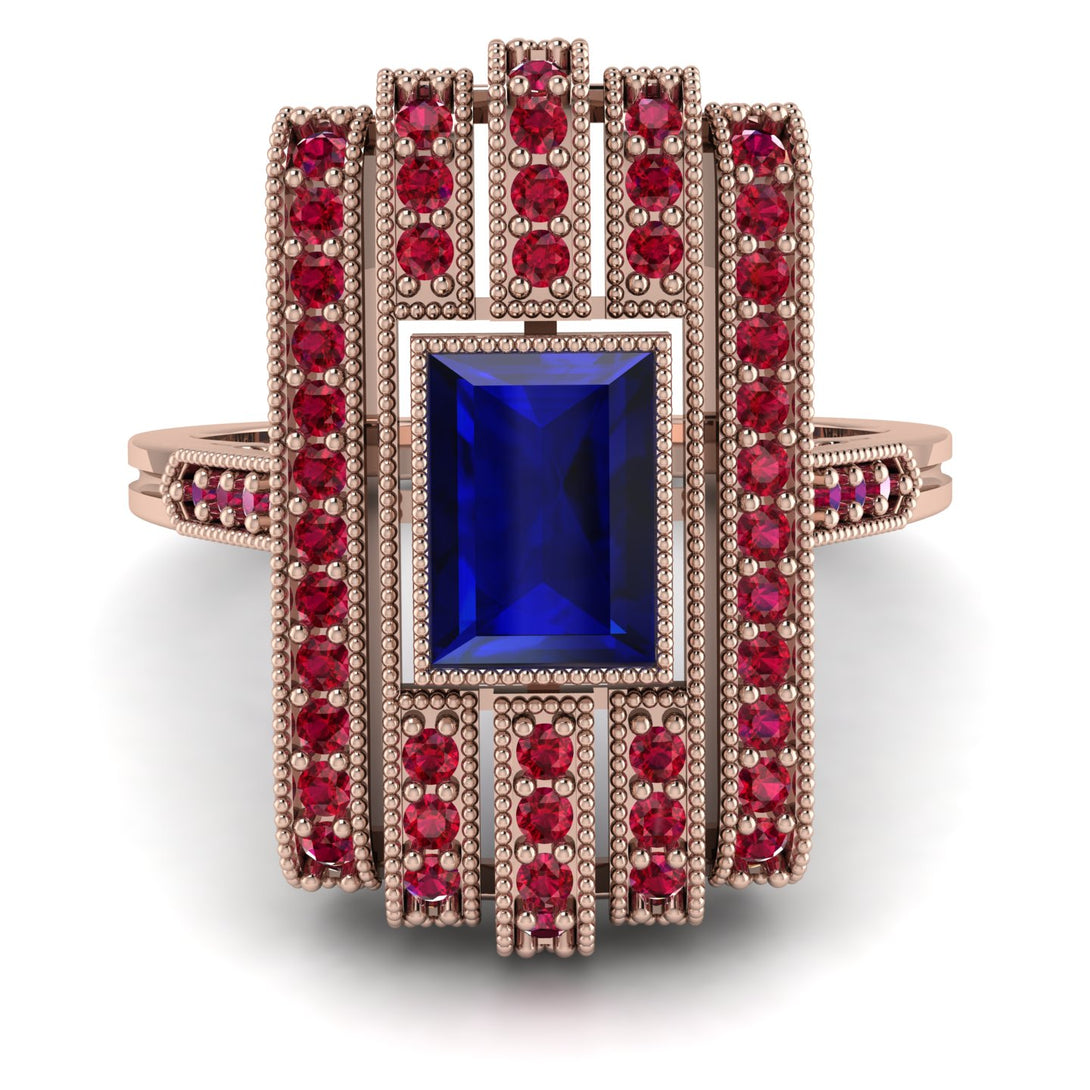 Unmatched Style Gold Baguette Sapphire Ring - Jean No. 59