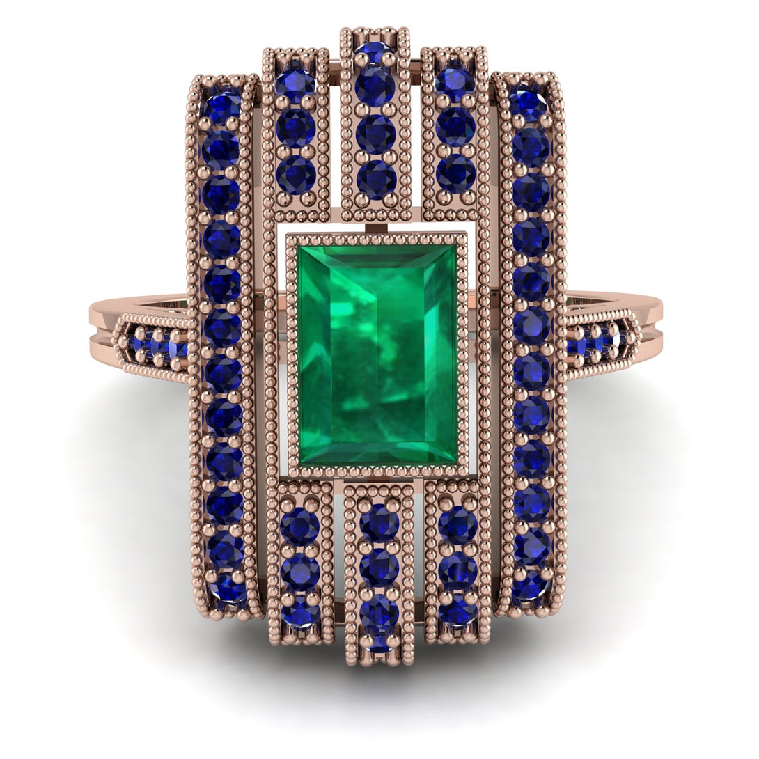 Unmatched Style Gold Baguette Emerald Ring - Jean No. 65