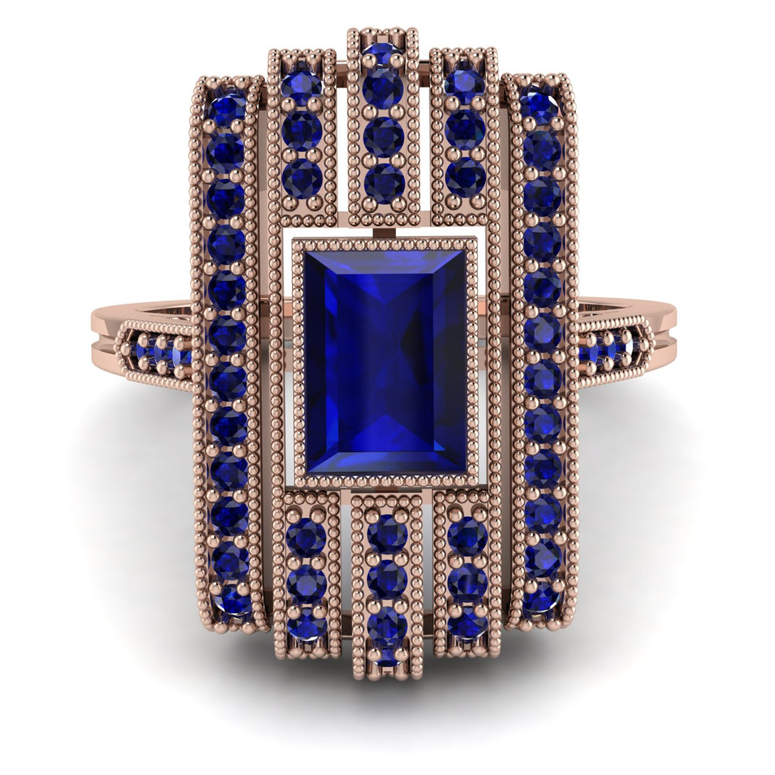 Unmatched Style Gold Baguette Sapphire Ring - Jean No. 74