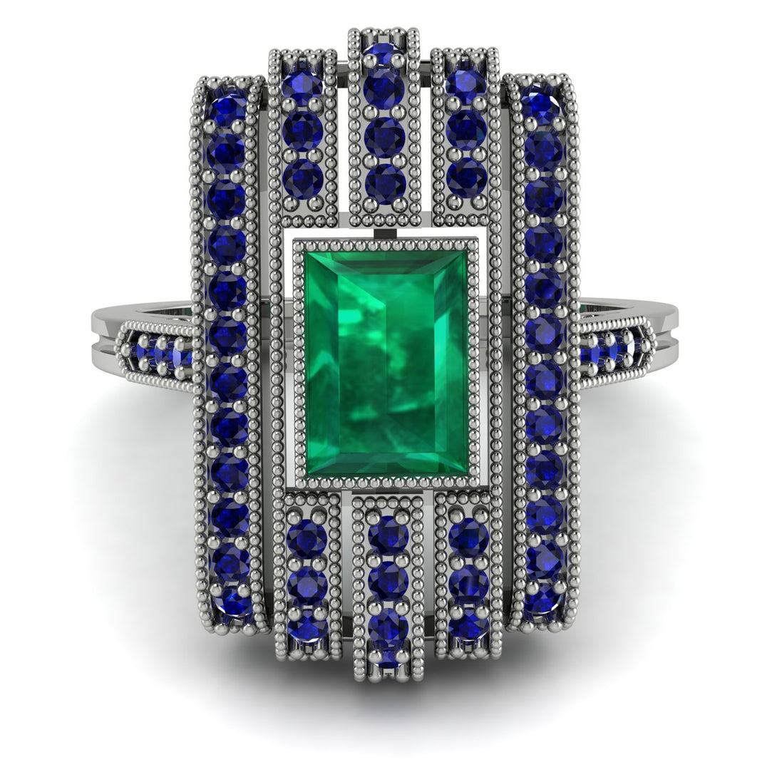 Unmatched Style Gold Baguette Emerald Ring - Jean No. 66