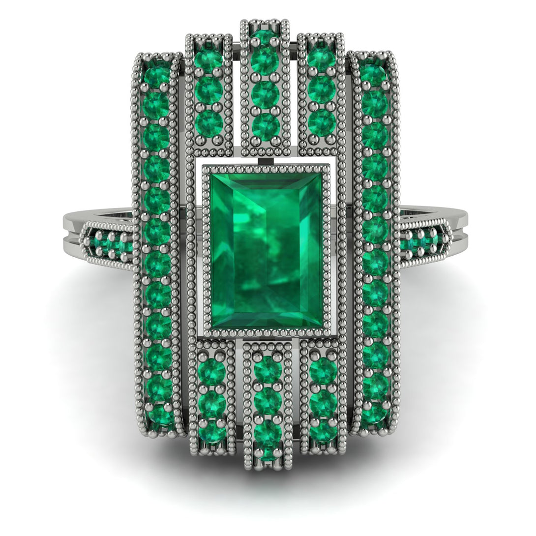 Unmatched Style Gold Baguette Emerald Ring - Jean No. 21