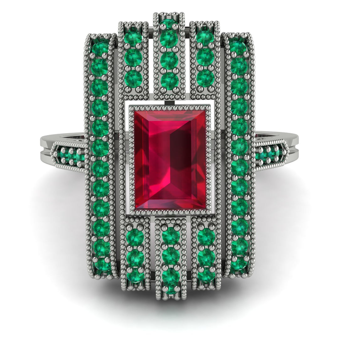Unmatched Style Gold Baguette Ruby Ring - Jean No. 27