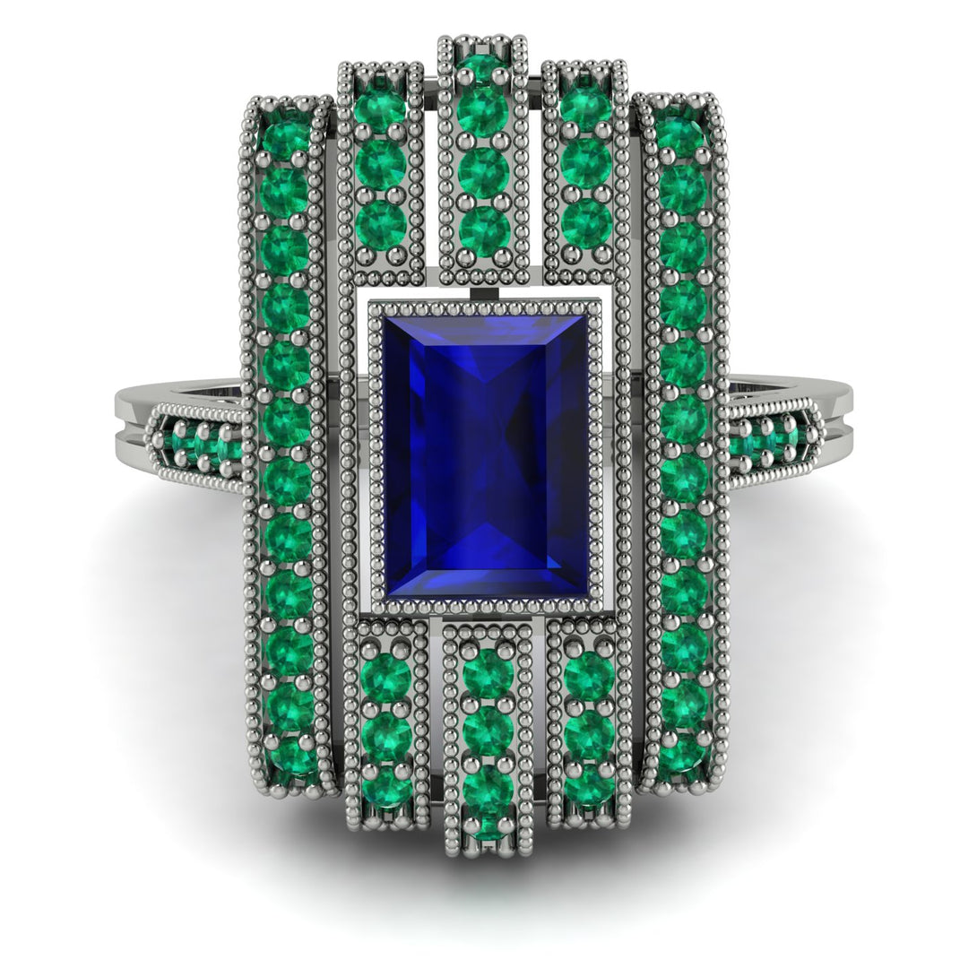 Unmatched Style Gold Baguette Sapphire Ring - Jean No. 30