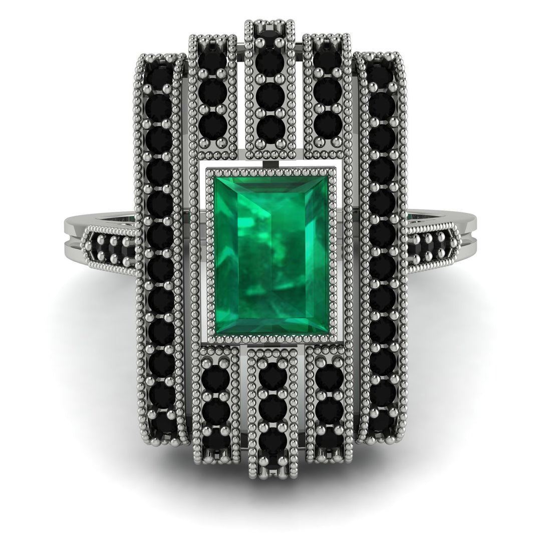 Unmatched Style Gold Baguette Emerald Ring - Jean No. 36