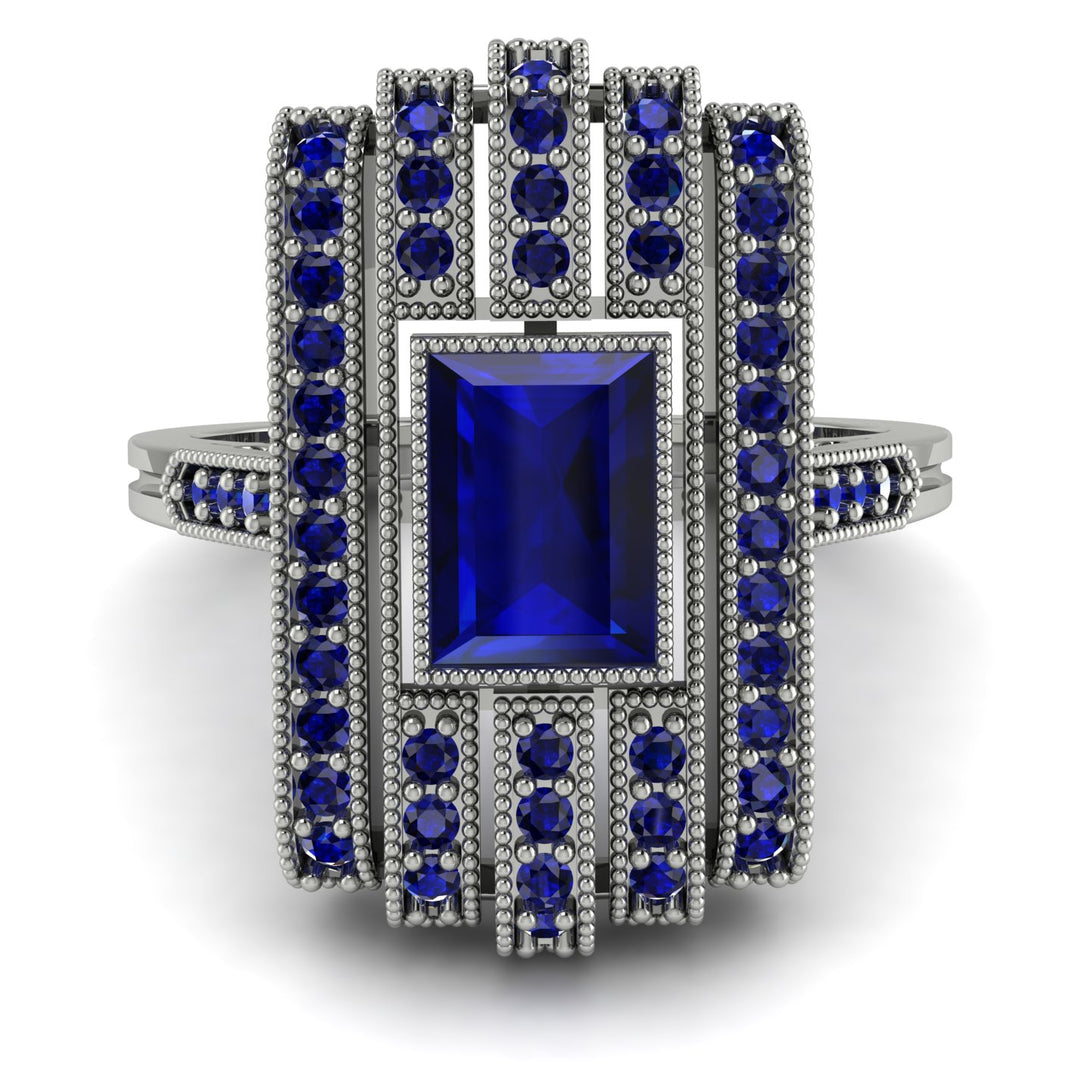 Unmatched Style Gold Baguette Sapphire Ring - Jean No. 75