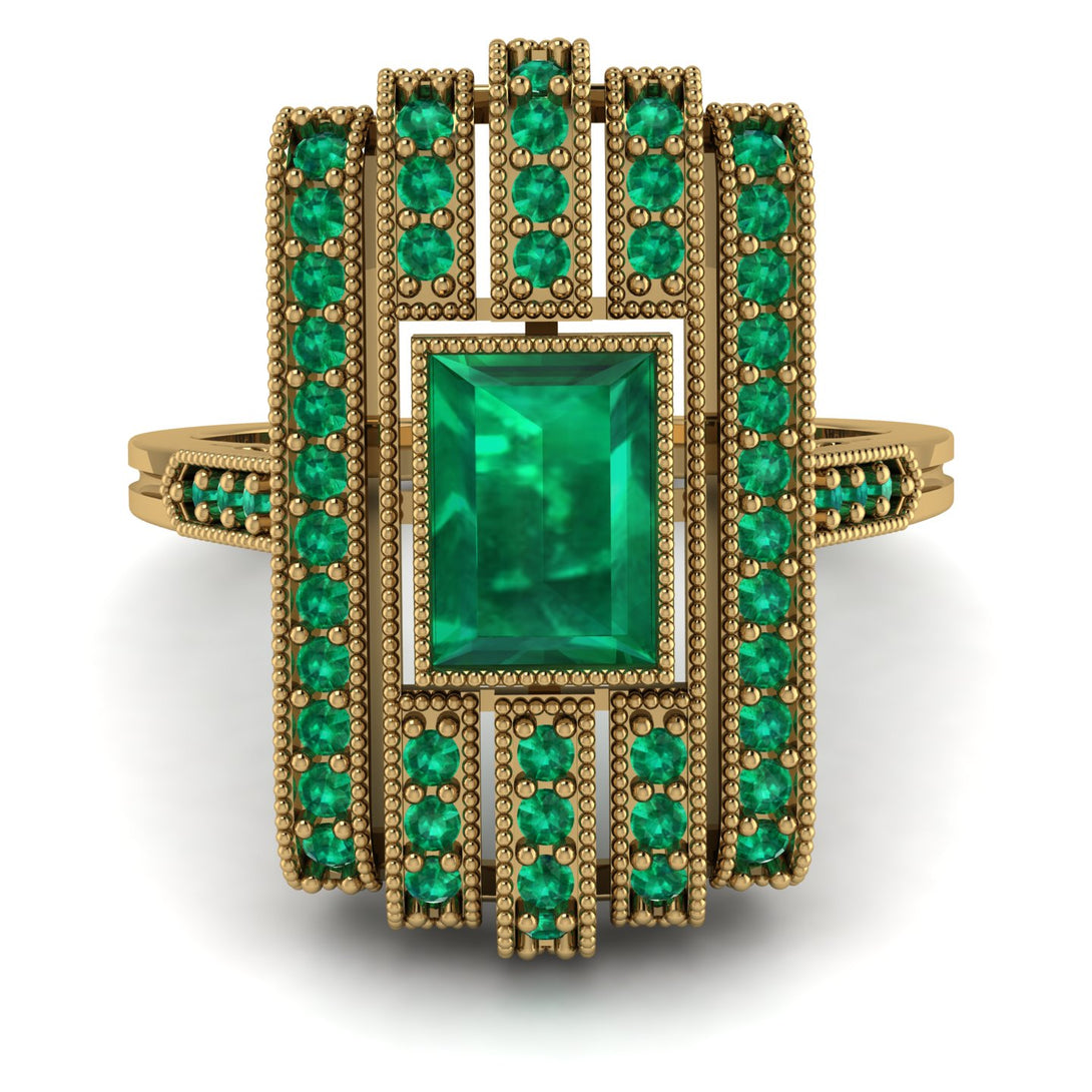 Unmatched Style Gold Baguette Emerald Ring - Jean No. 19