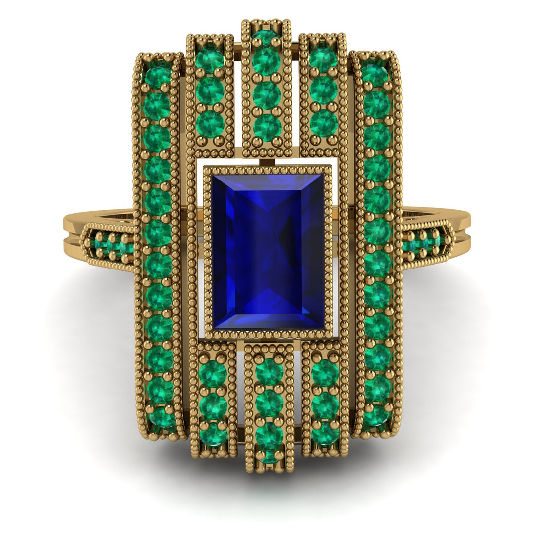 Unmatched Style Gold Baguette Sapphire Ring - Jean No. 28