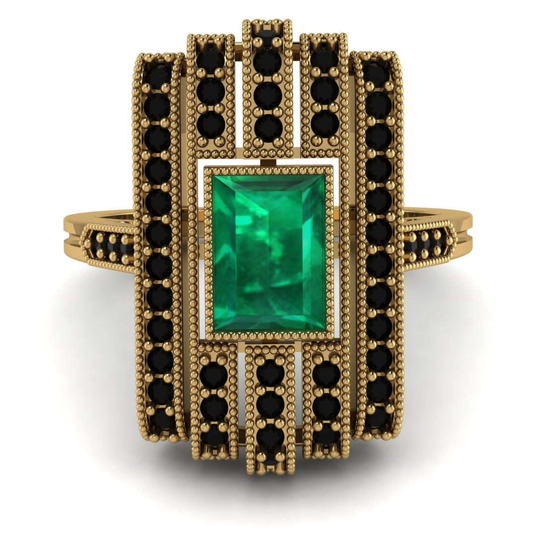 Unmatched Style Gold Baguette Emerald Ring - Jean No. 34