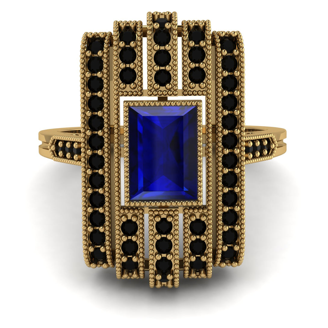 Unmatched Style Gold Baguette Sapphire Ring - Jean No. 43