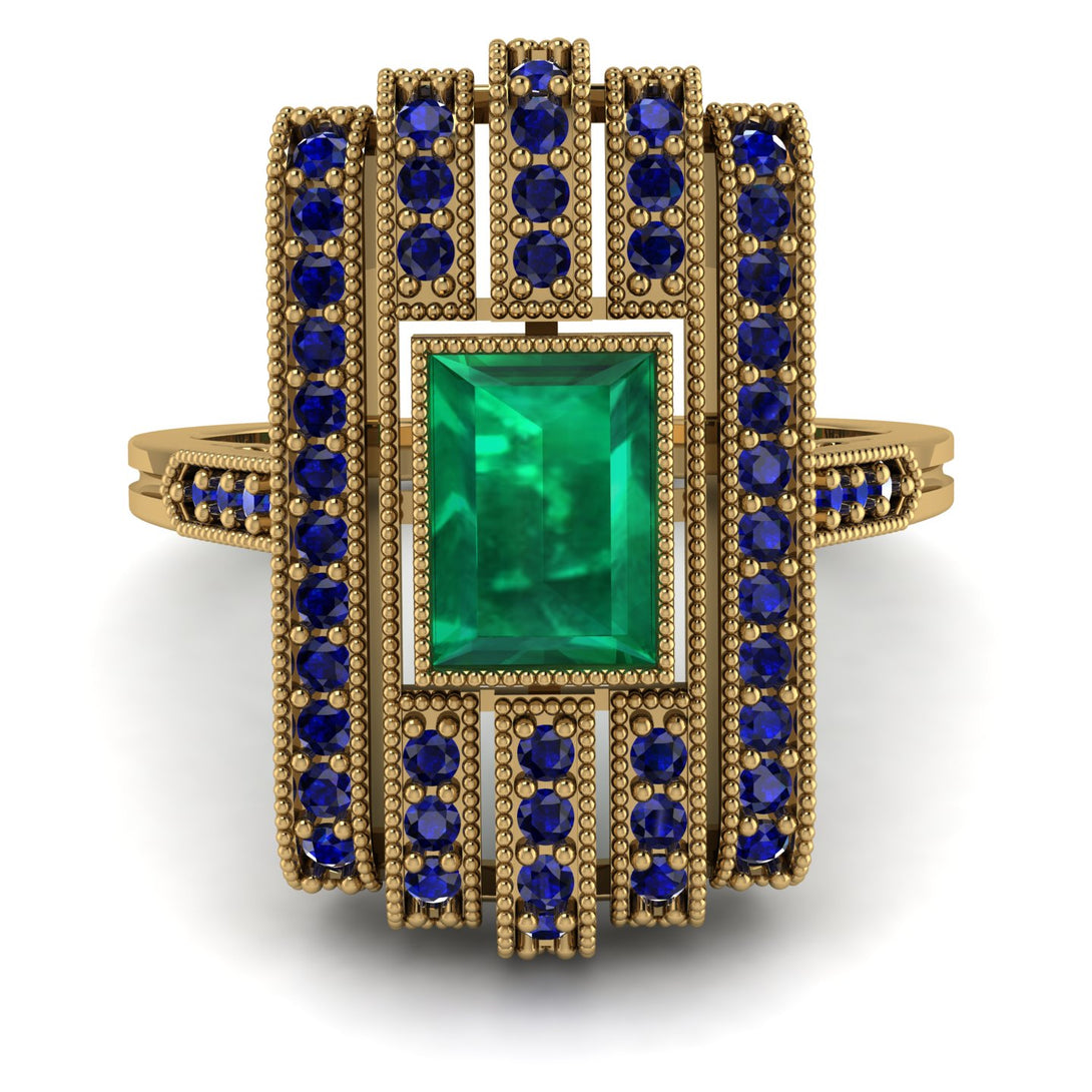 Unmatched Style Gold Baguette Emerald Ring - Jean No. 64