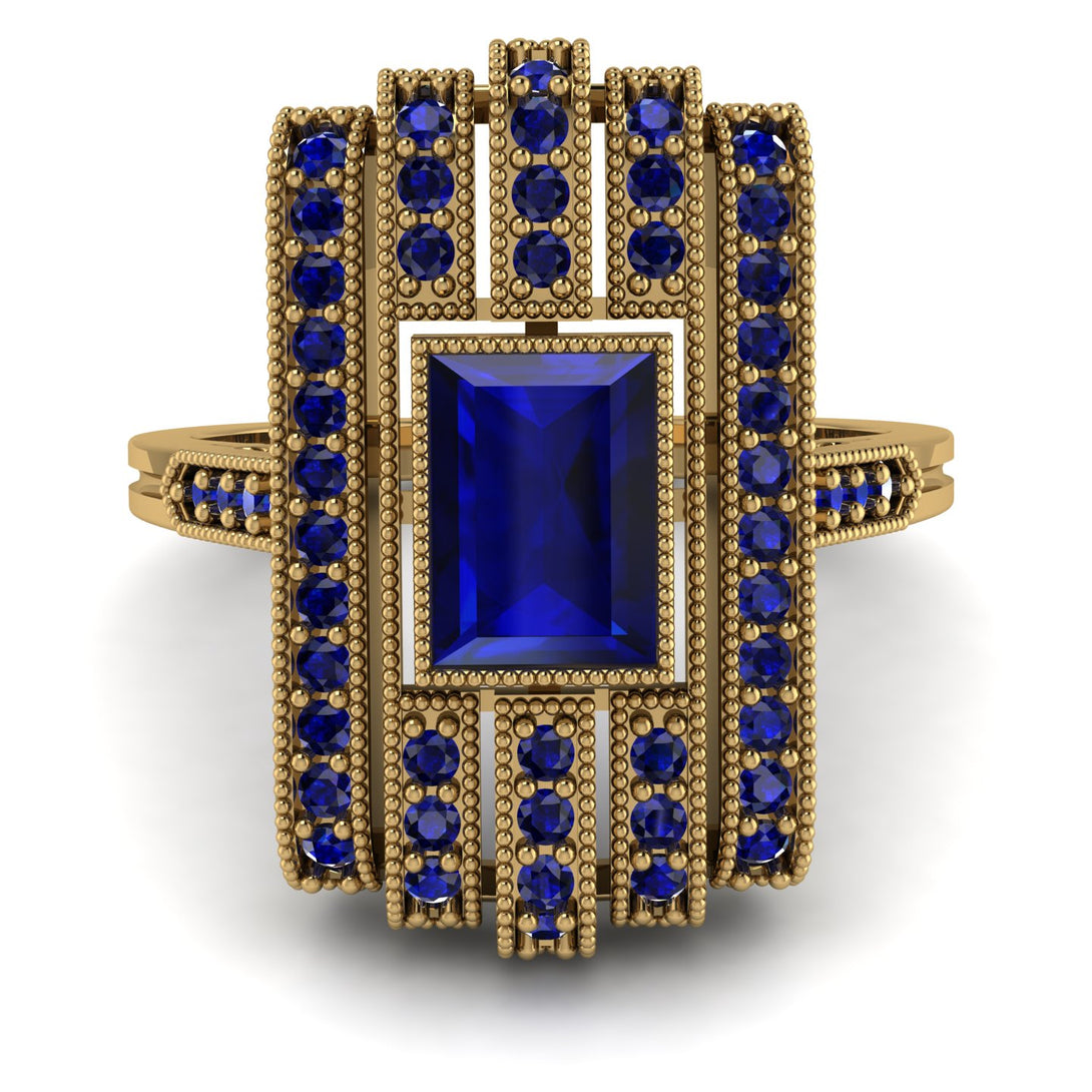 Unmatched Style Gold Baguette Sapphire Ring - Jean No. 73