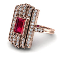 Unmatched Style Gold Baguette Ruby Ring - Jean No. 11 image 1