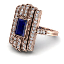 Unmatched Style Gold Baguette Sapphire Ring - Jean No. 14 image 1