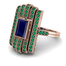 Unmatched Style Gold Baguette Sapphire Ring - Jean No. 29 image 1