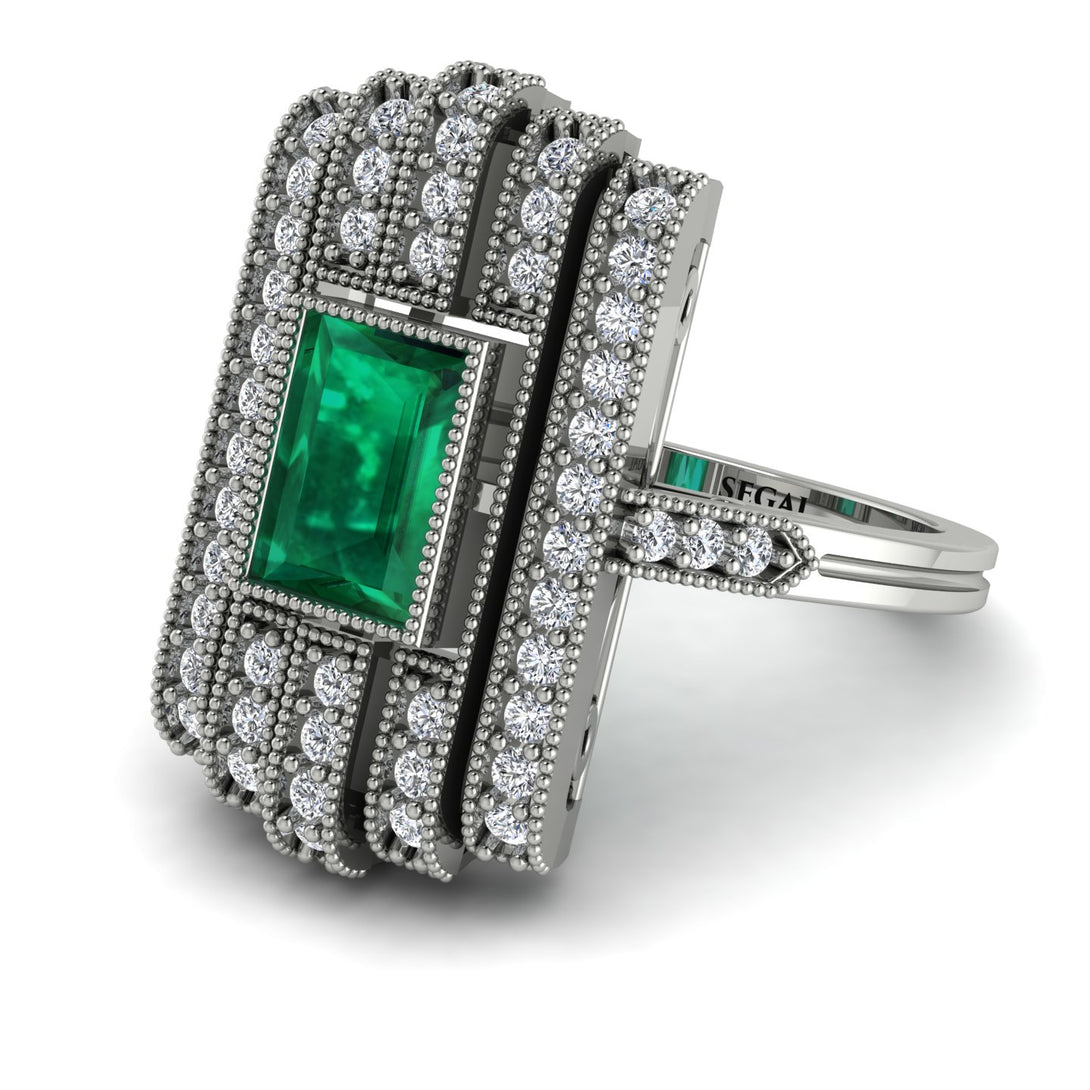 Unmatched Style Gold Baguette Emerald Ring - Jean No. 6