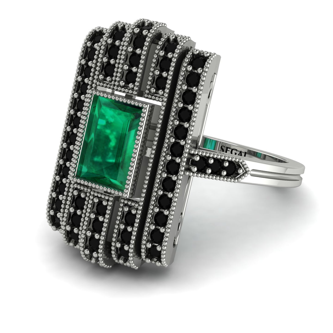 Unmatched Style Gold Baguette Emerald Ring - Jean No. 36