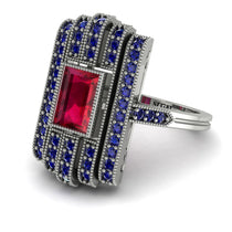 Unmatched Style Gold Baguette Ruby Ring - Jean No. 72 image 1