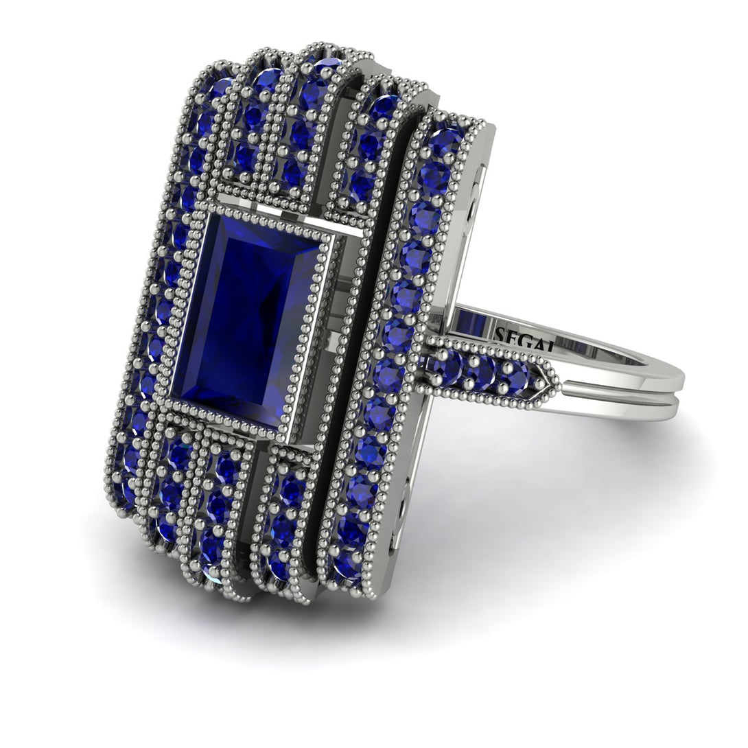 Unmatched Style Gold Baguette Sapphire Ring - Jean No. 75