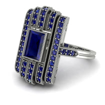 Unmatched Style Gold Baguette Sapphire Ring - Jean No. 75 image 1