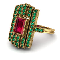 Unmatched Style Gold Baguette Ruby Ring - Jean No. 25 image 1