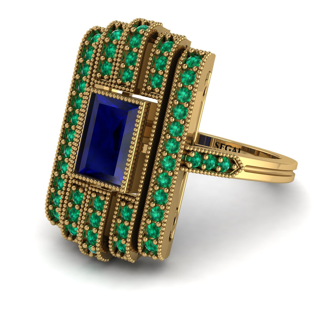 Unmatched Style Gold Baguette Sapphire Ring - Jean No. 28