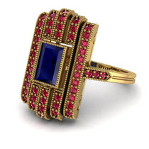 Unmatched Style Gold Baguette Sapphire Ring - Jean No. 58 image 1