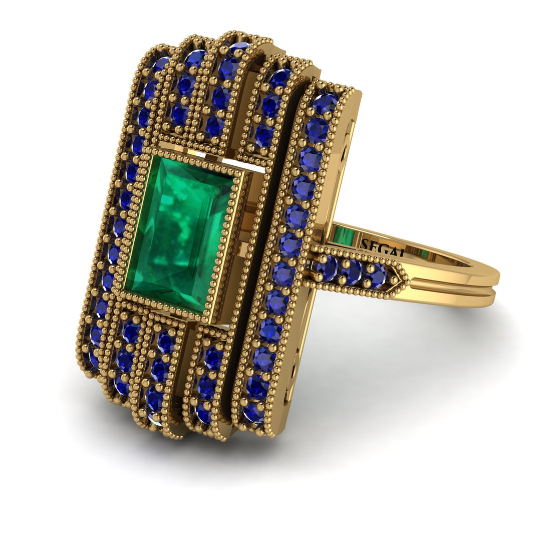 Unmatched Style Gold Baguette Emerald Ring - Jean No. 64