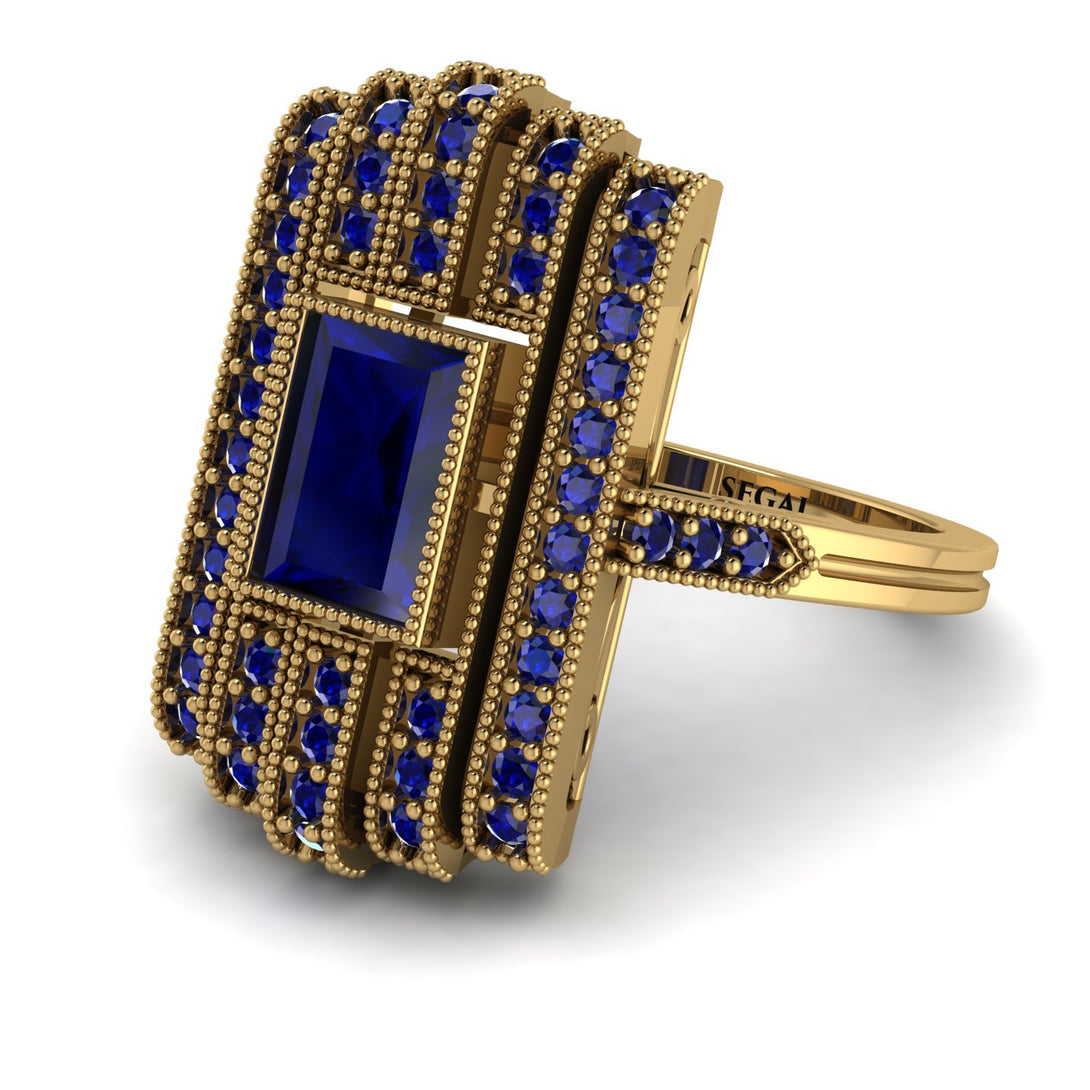 Unmatched Style Gold Baguette Sapphire Ring - Jean No. 73