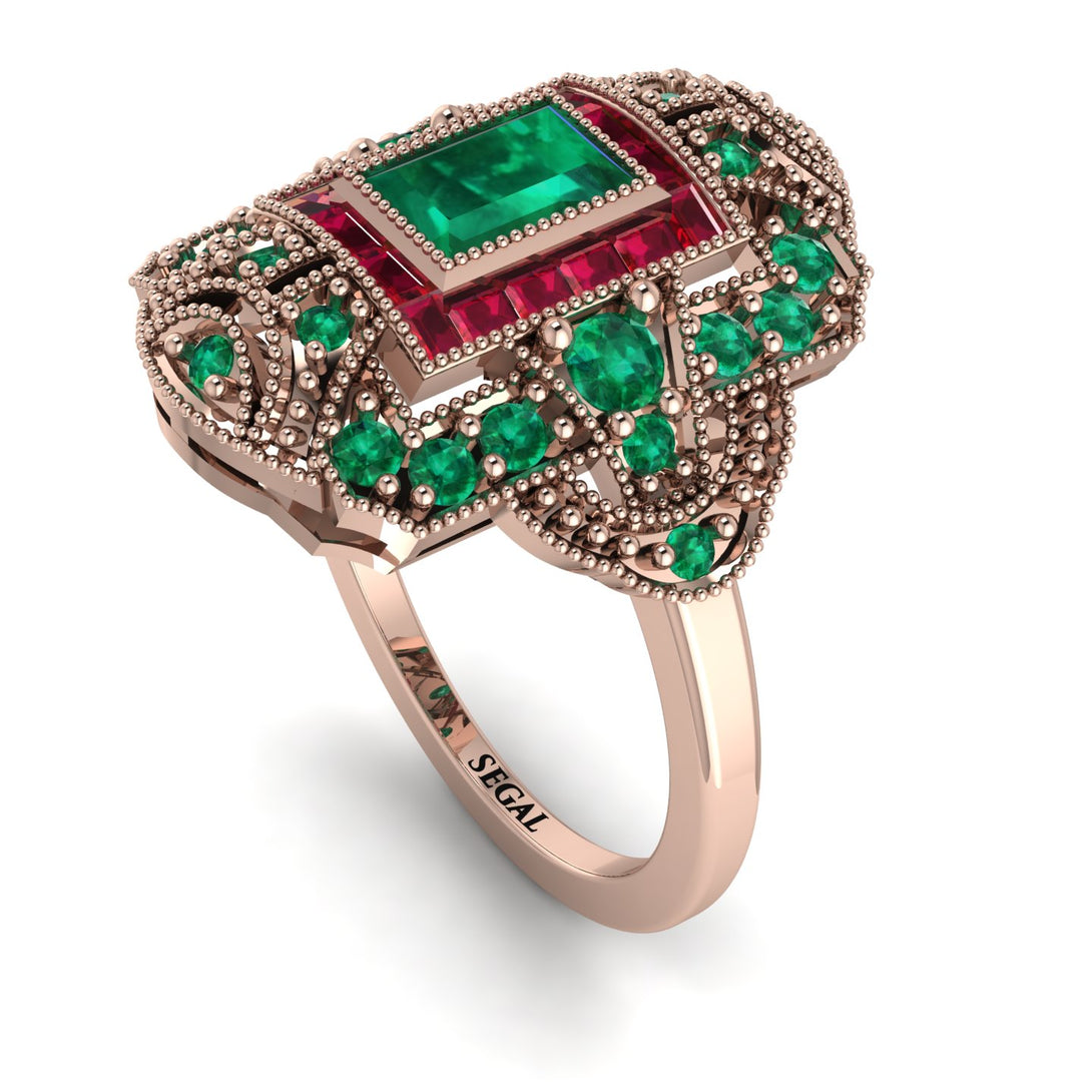 Victorian Gold Ring With Emerald - Janice No. 50