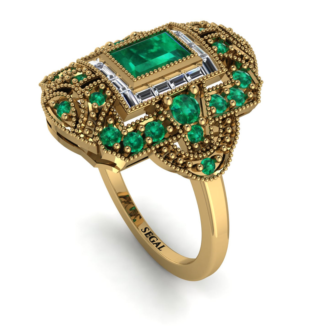 Victorian Gold Ring With Emerald - Janice No. 4