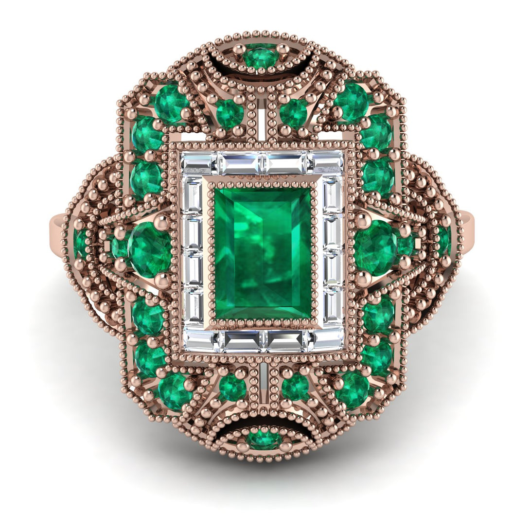 Victorian Gold Ring With Emerald - Janice No. 5